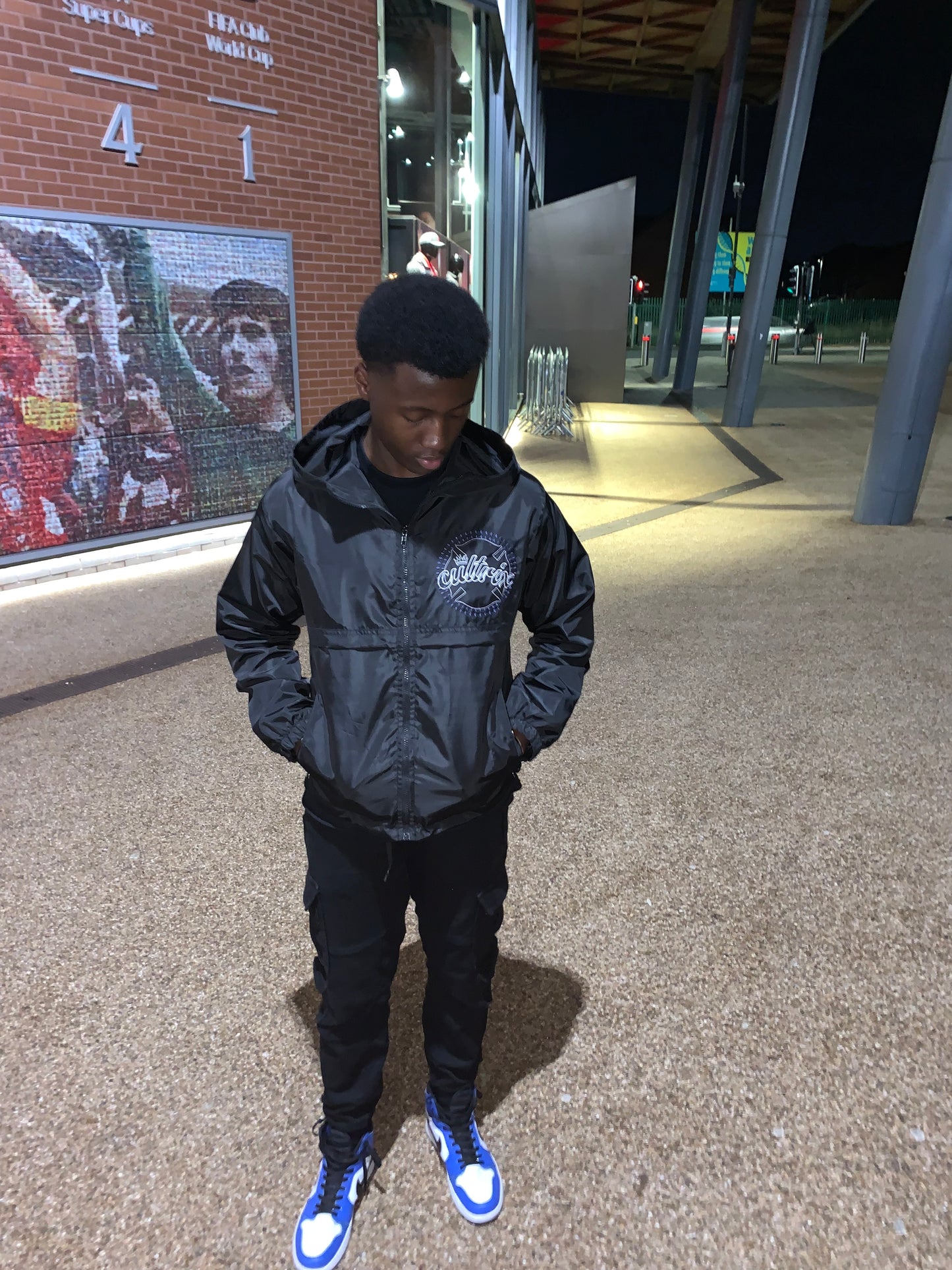Black "God Above All" Cultrix Windbreaker