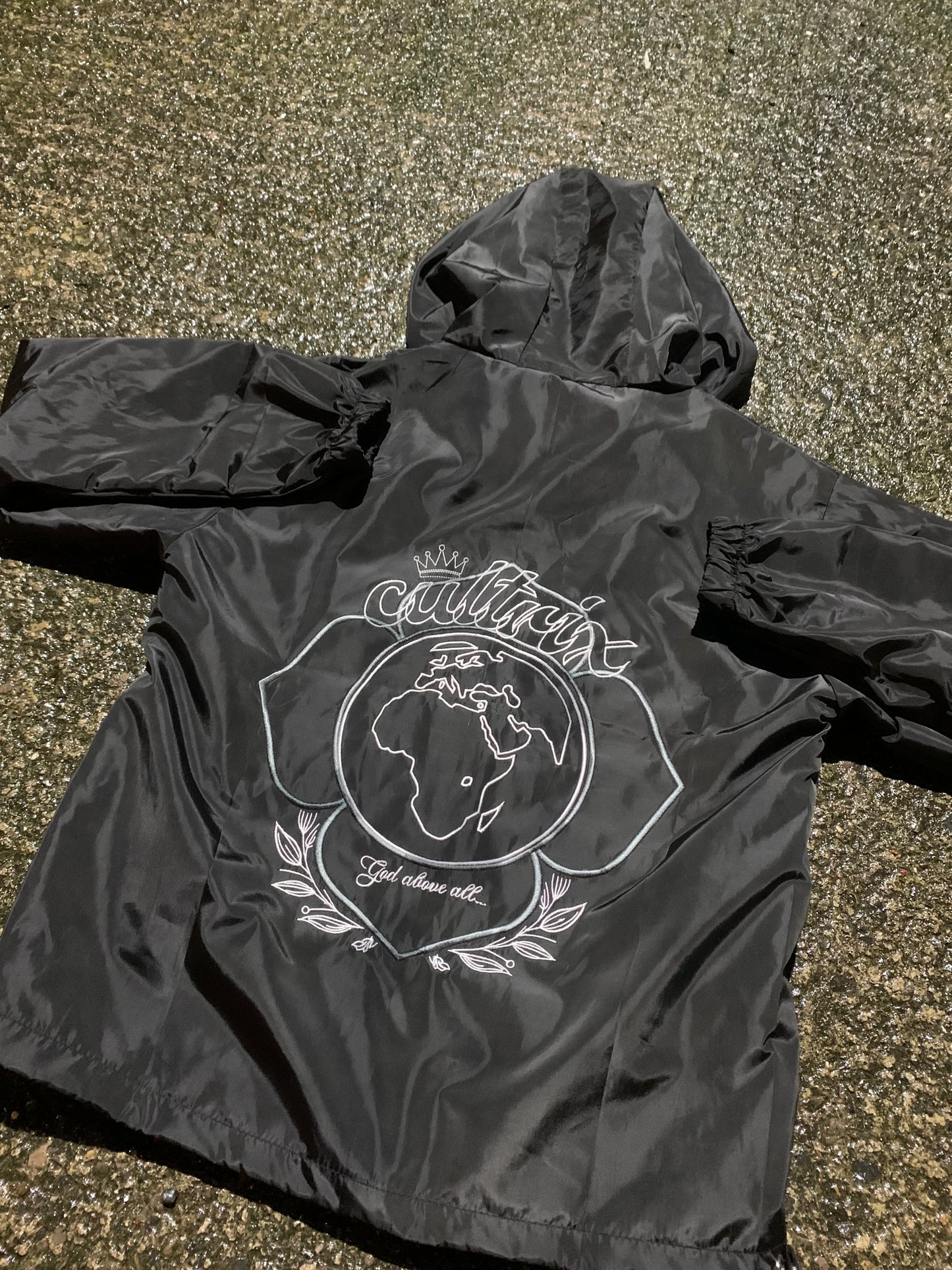 Black "God Above All" Cultrix Windbreaker