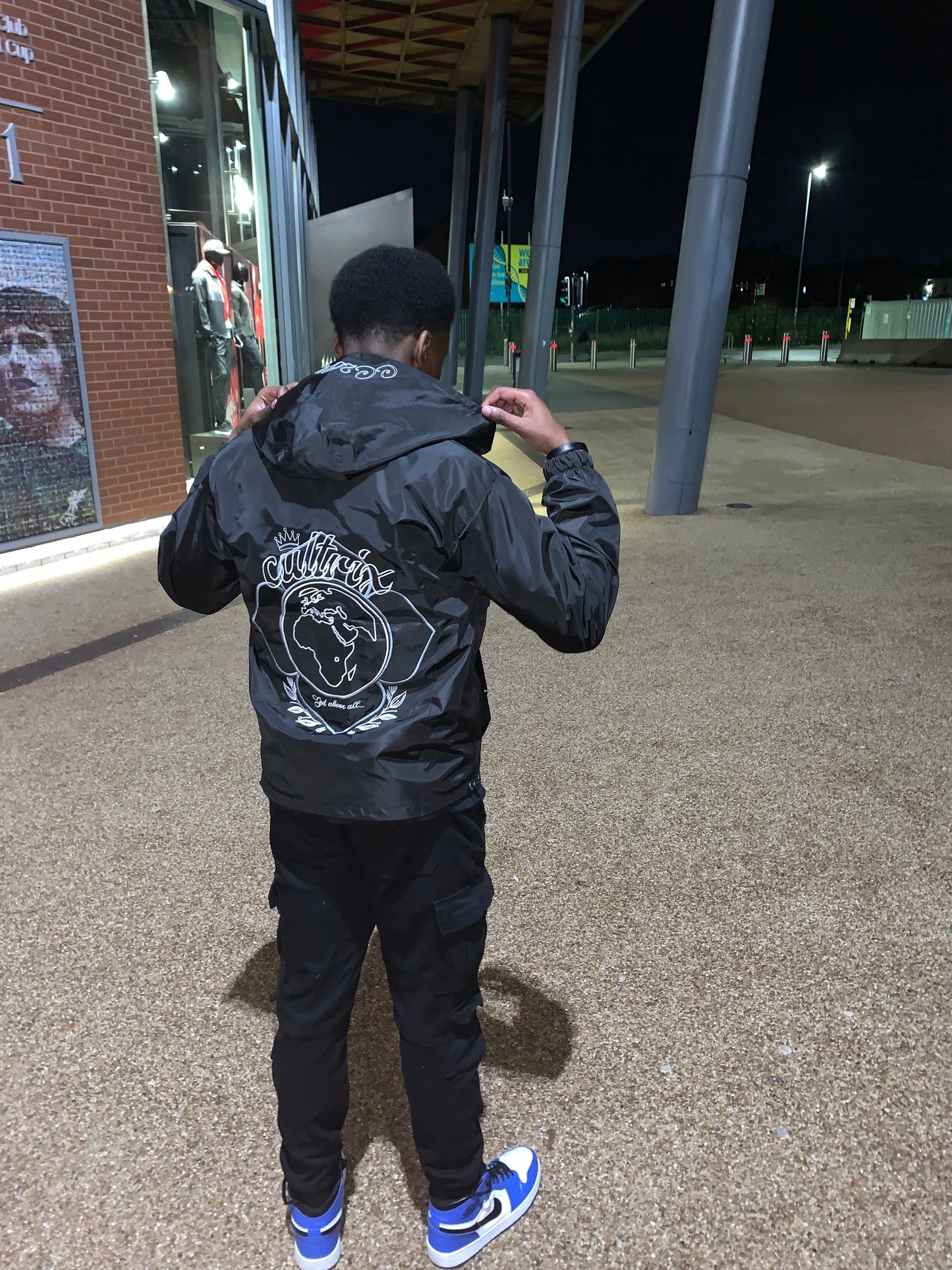 Black "God Above All" Cultrix Windbreaker
