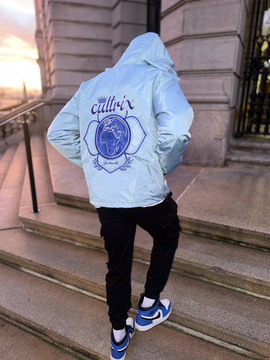 Light Blue "God Above All" Cultrix Windbreaker